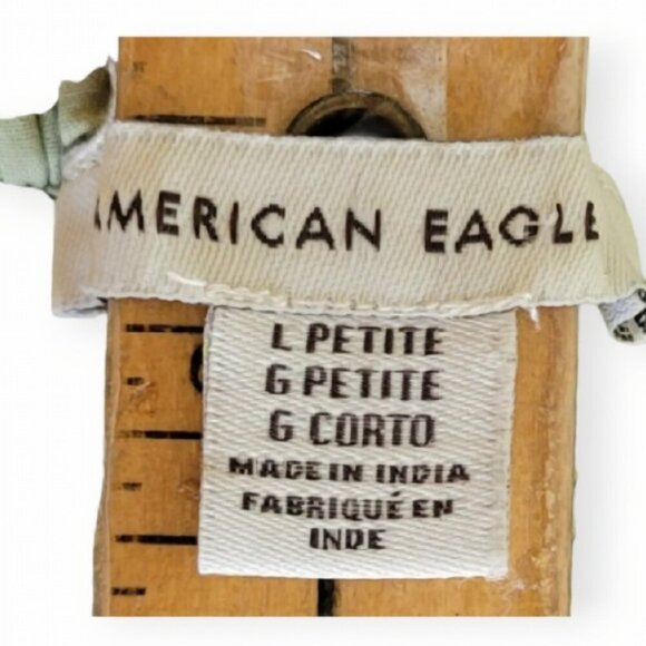 American Eagle Green Floral Tiered Mini Dress Petite Large - Picture 12 of 13